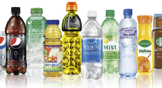 Bottles of PepsiCo products
