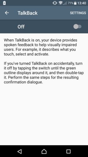Android teach smartphone to speak TalkBack