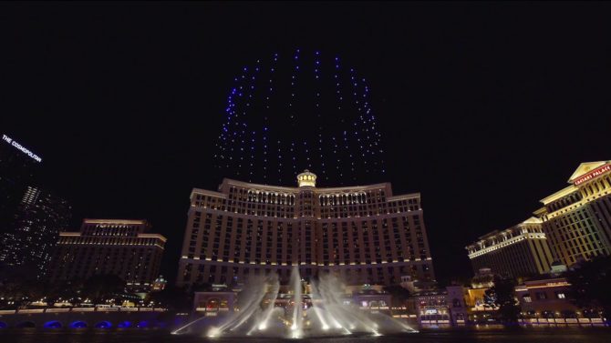 drones Shooting Star sky Las-Vegas