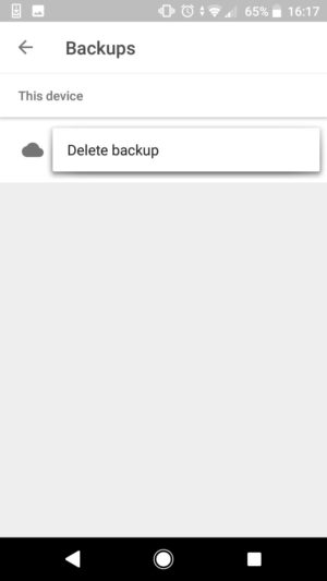 Delete Backup android device google drive