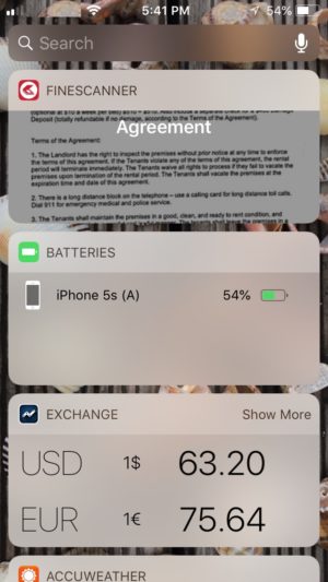 iOS Add Widgets Home Screen finescanner