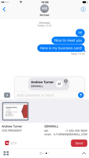 ABBYY iMessage for BCR card scanner