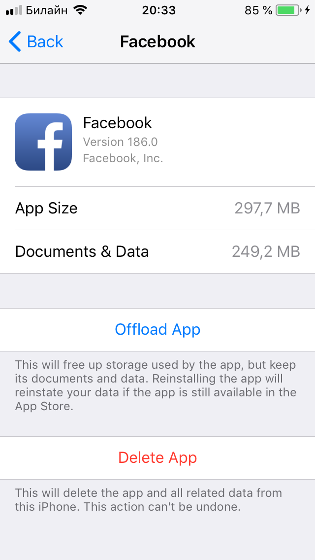facebook delete app