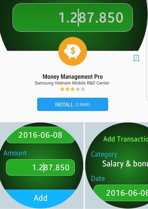 finance app for samsung gear