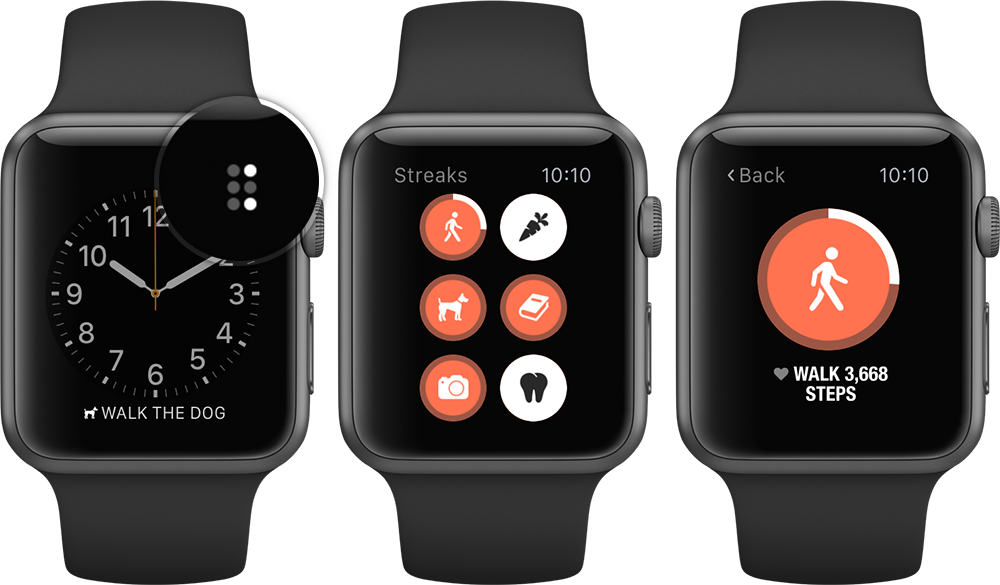 Apple watch экран приложения streaks