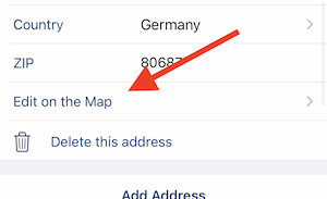 View, Change address on Apple Maps - BCR iOS