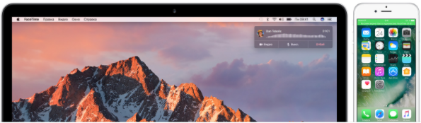 iPhone and a Mac running Yosemite