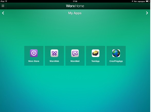 WorxHome iPad screenshot